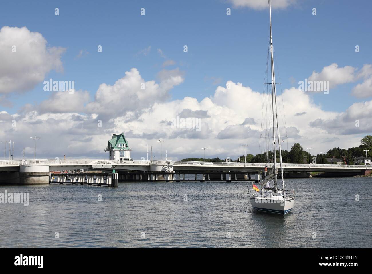 Le pont de rue au-dessus de la Schlei à Kappeln en Allemagne du Nord Banque D'Images