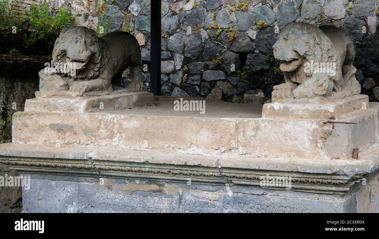 Statue à Pompéi, Pompéi, Italie Banque D'Images