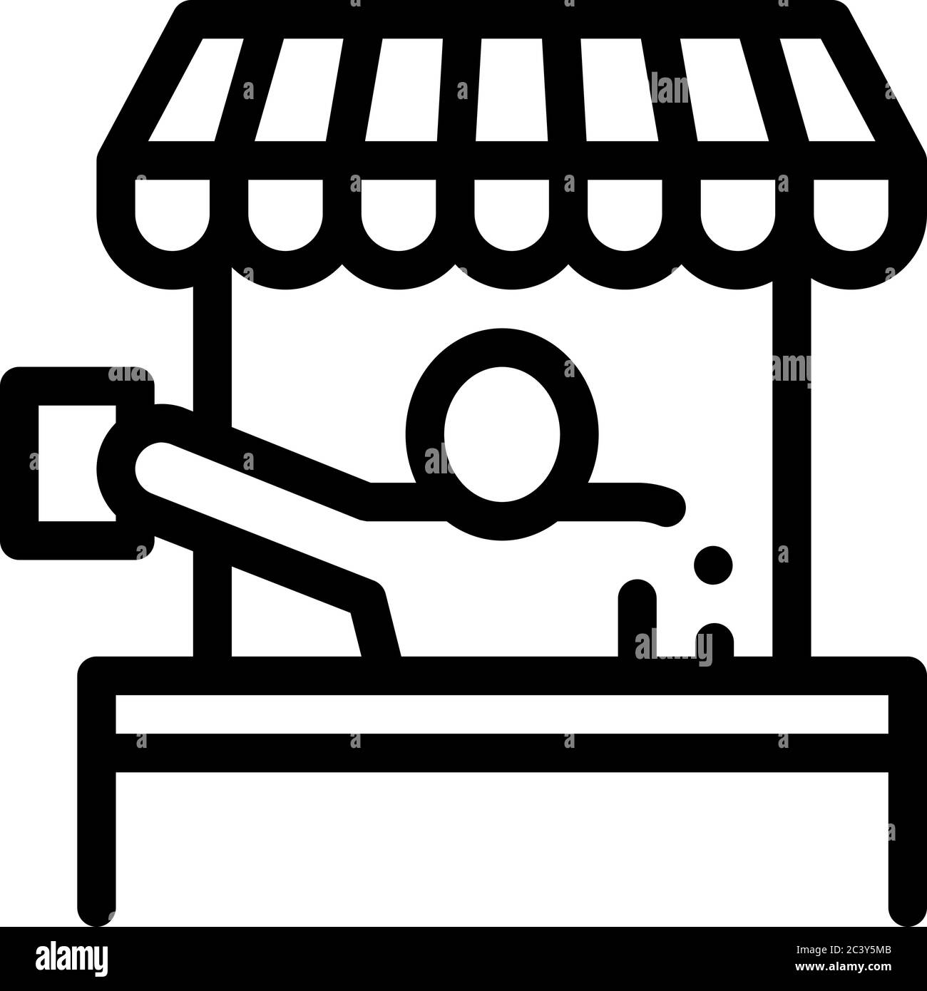 illustration vectorielle de l'icône représentant un vendeur de produits alimentaires de rue Illustration de Vecteur