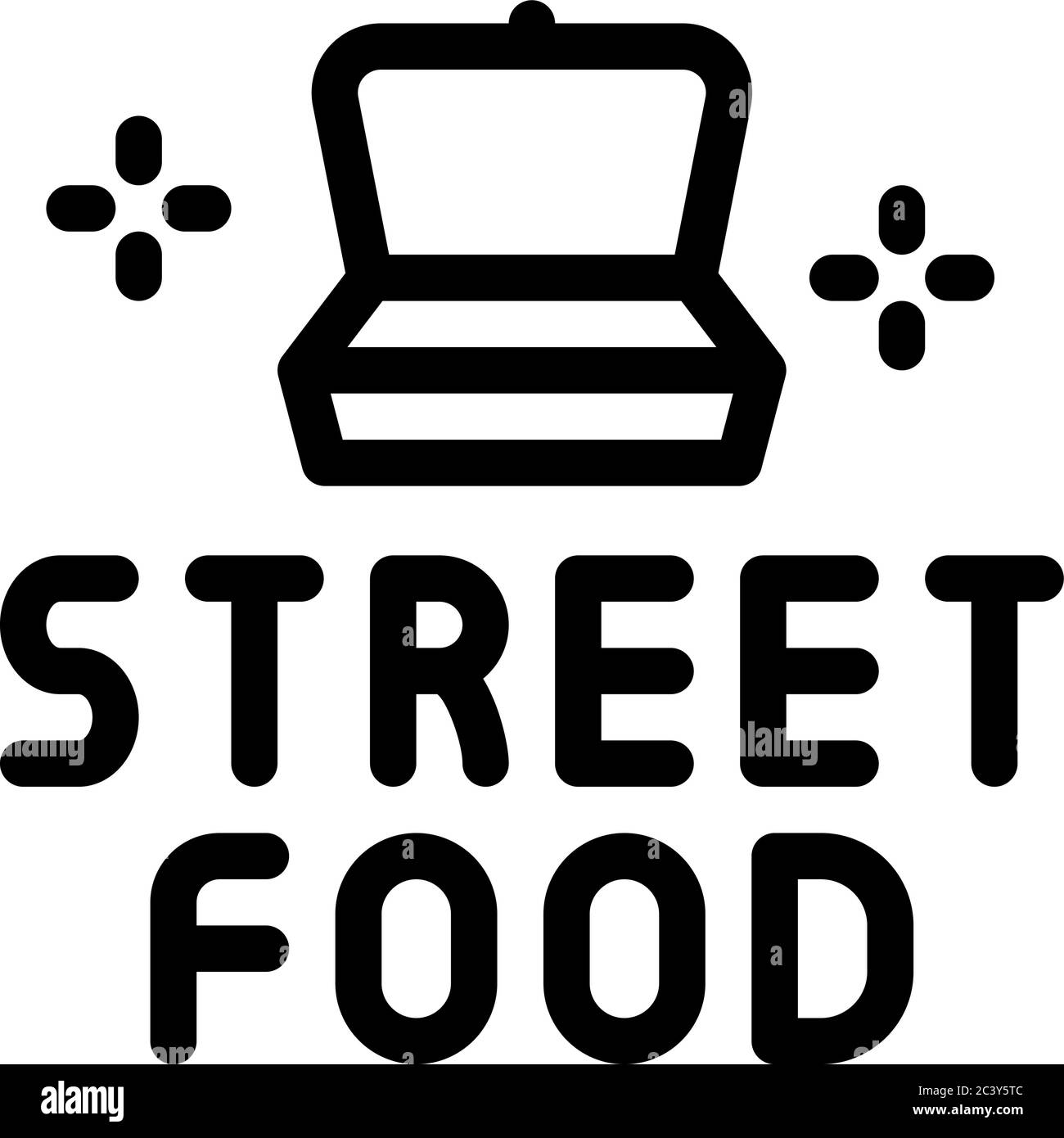 illustration vectorielle de l'icône du conteneur de nourriture de rue Illustration de Vecteur