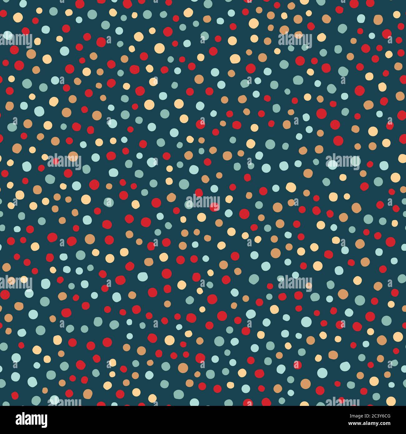 Motif géométrique de Noël à pois sans couture. Arrière-plan petit vecteur de ditsy dessiné à la main. Papier de scrapbooking Noël festif, imprimé yuletide. Rouge Illustration de Vecteur