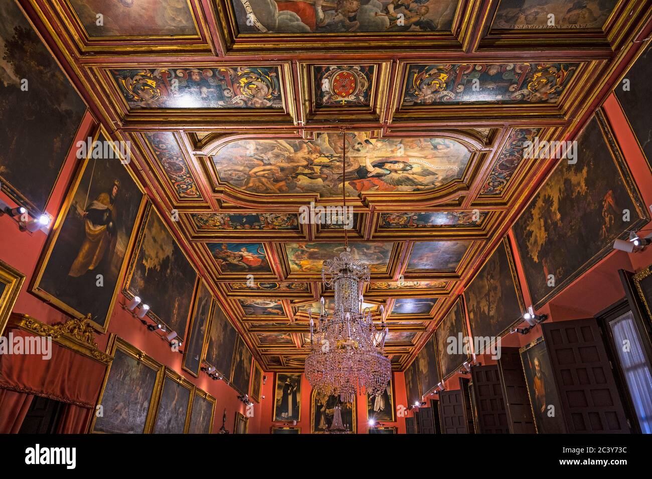 Espagne, Séville, salle de portrait dans le Palais de l'Archevêque de Séville Banque D'Images