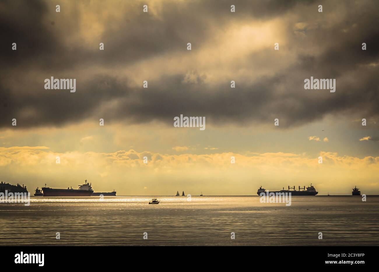 Port dans une tempête Banque D'Images