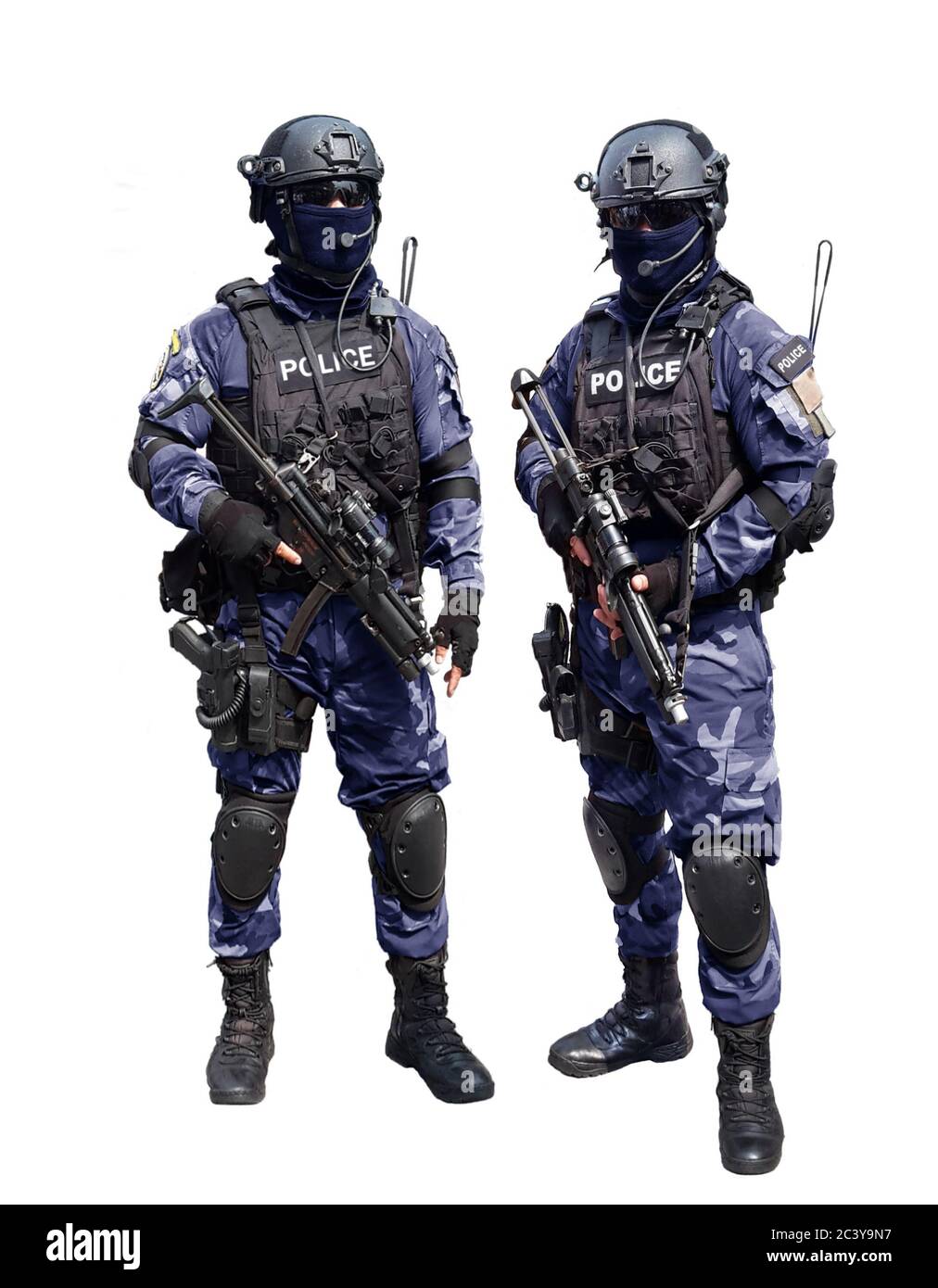 Unité spéciale police sur fond blanc Banque D'Images