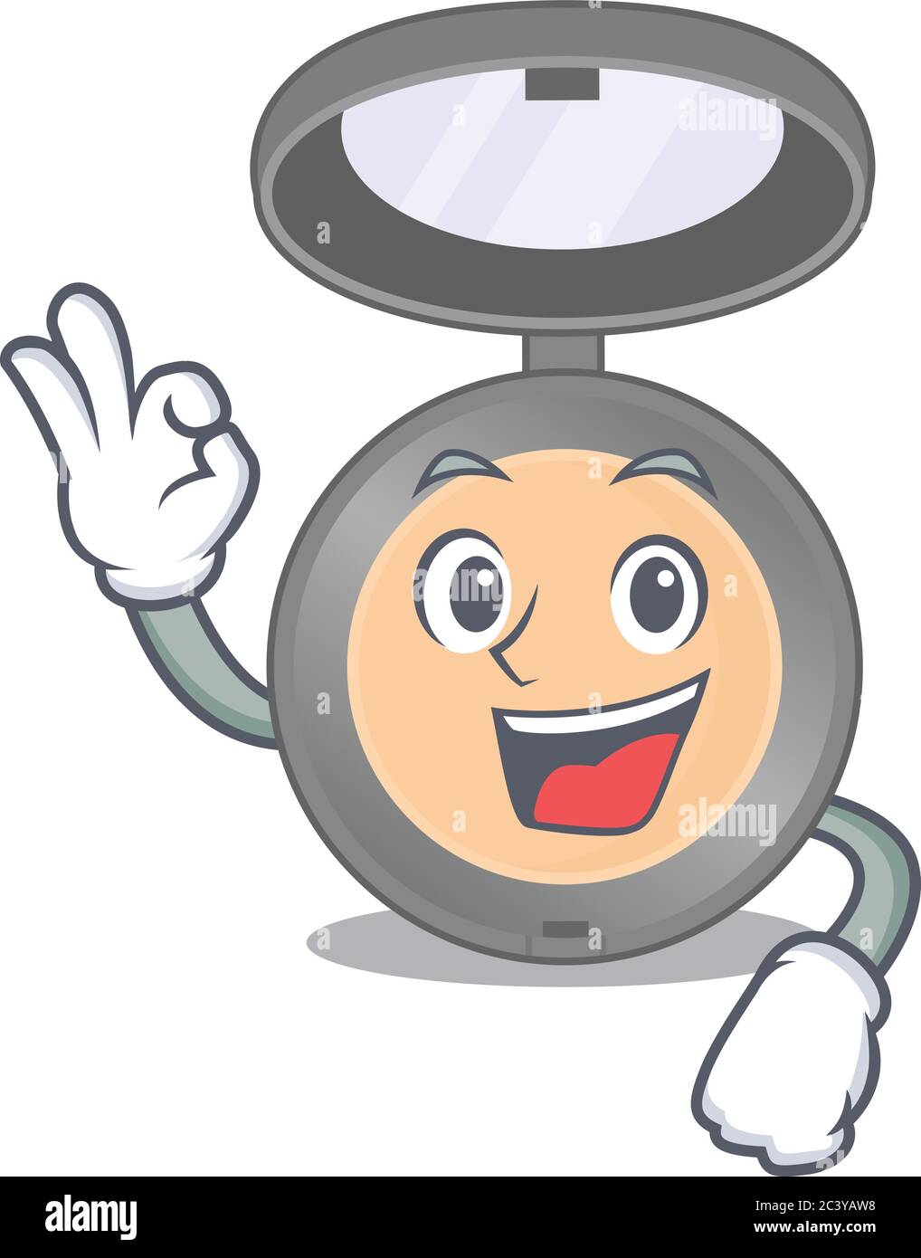 Motif mascotte de dessin animé avec poses de doigt OK Illustration de Vecteur