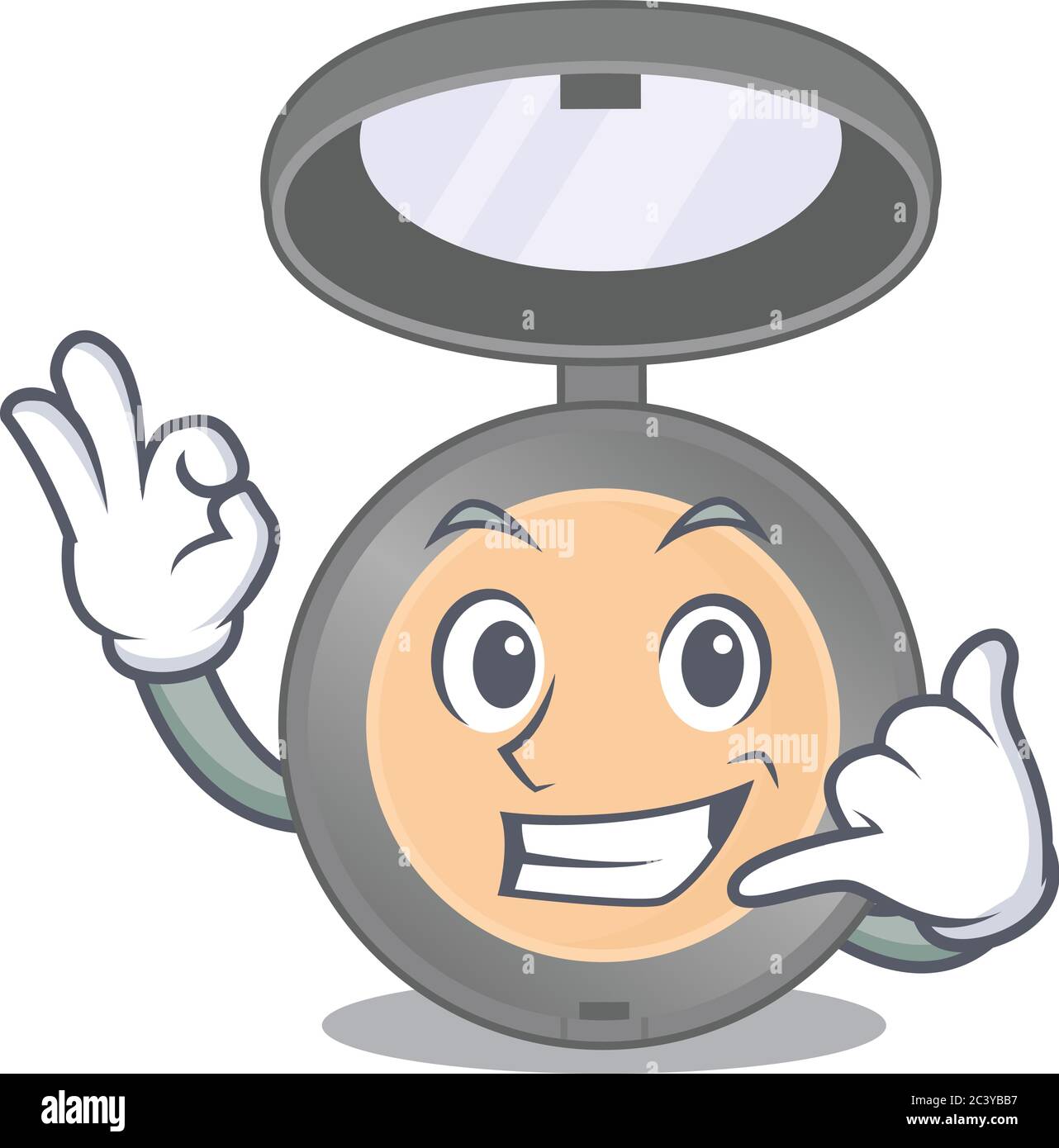 Design caricature de surligneur avec mignon appelez-moi pose Illustration de Vecteur