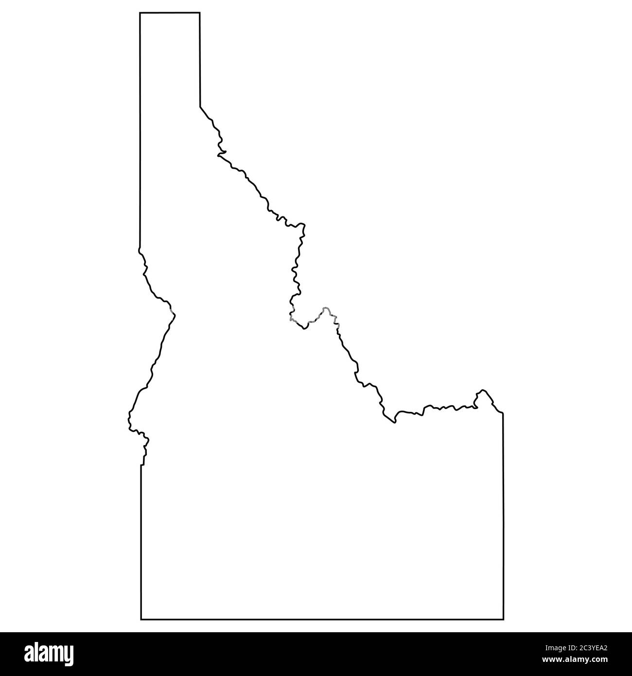 Cartes d'état ID Idaho. Carte de contour noire isolée sur fond blanc. Vecteur EPS Illustration de Vecteur
