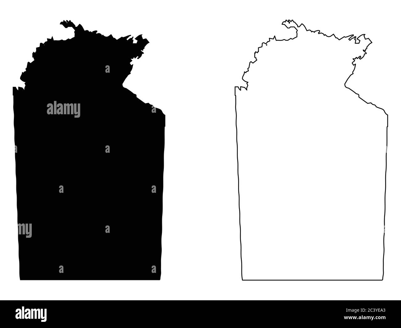 Carte du territoire du Nord Australie. Cartes noires et vectorielles. Fichier vectoriel EPS. Illustration de Vecteur