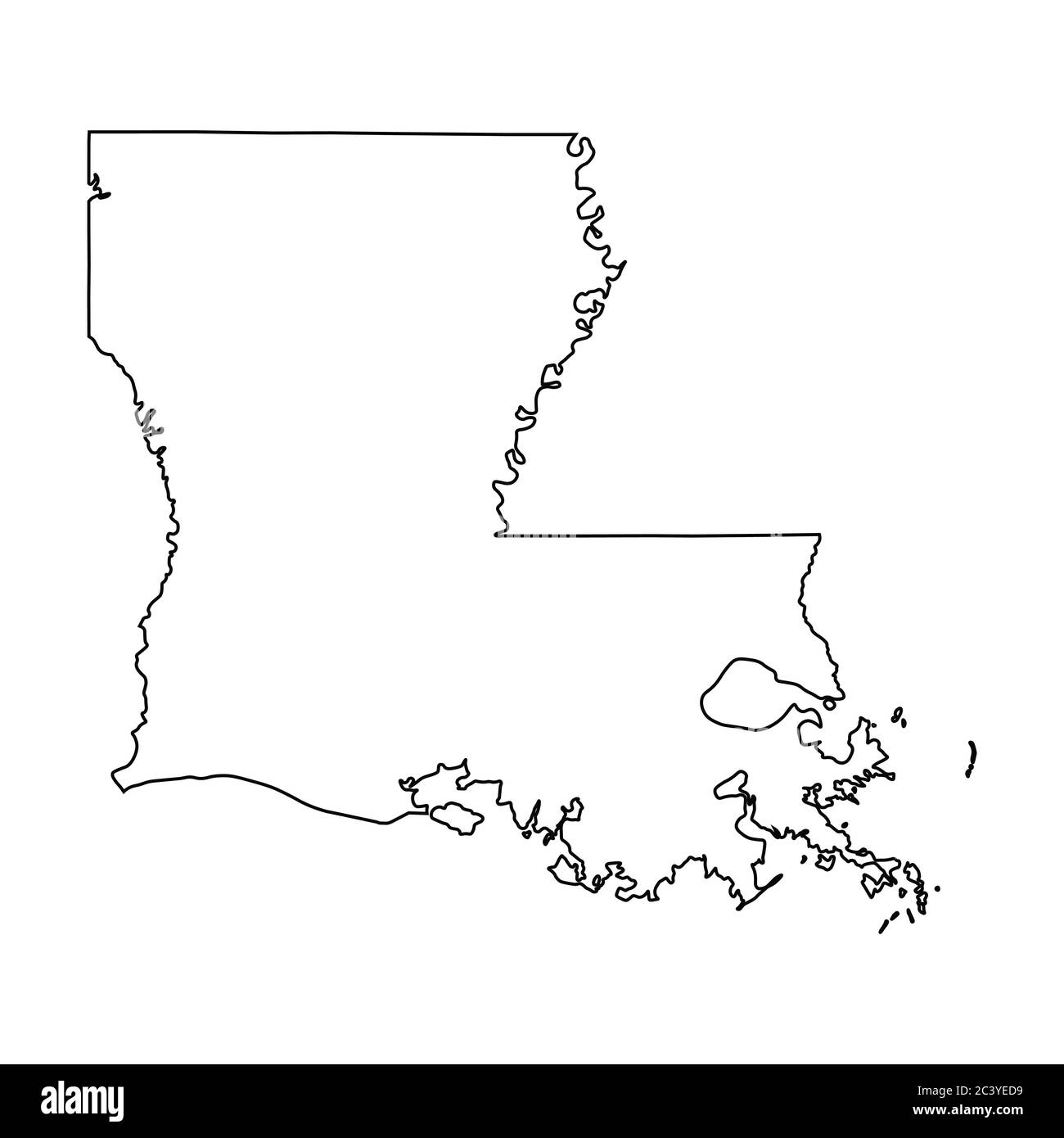 Cartes de l'État DE Louisiane LA. Carte de contour noire isolée sur fond blanc. Vecteur EPS Illustration de Vecteur