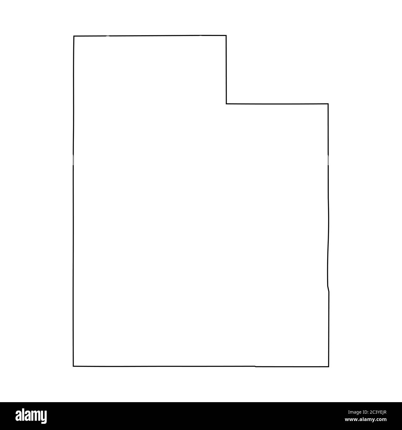 Utah carte de l'État de l'Utah États-Unis. Carte de contour noire isolée sur fond blanc. Vecteur EPS Illustration de Vecteur