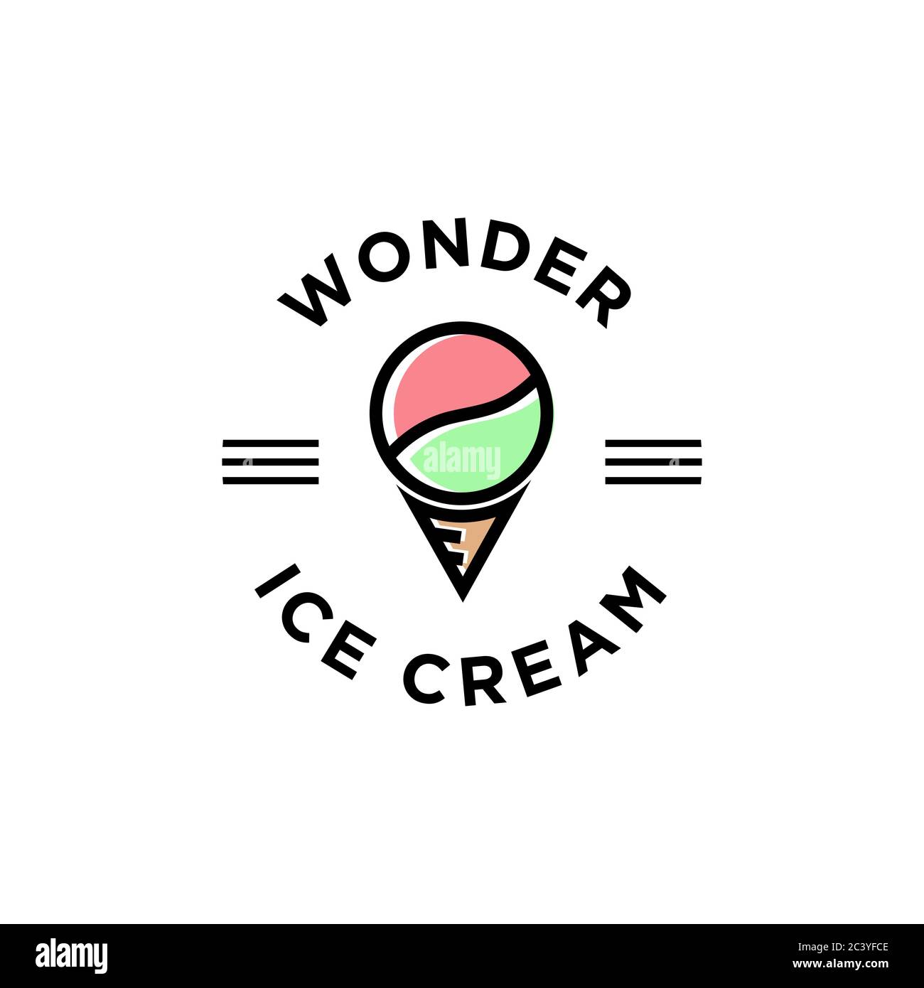 Délicieux logo de crème glacée, beau logo pour votre magasin de crème glacée Illustration de Vecteur