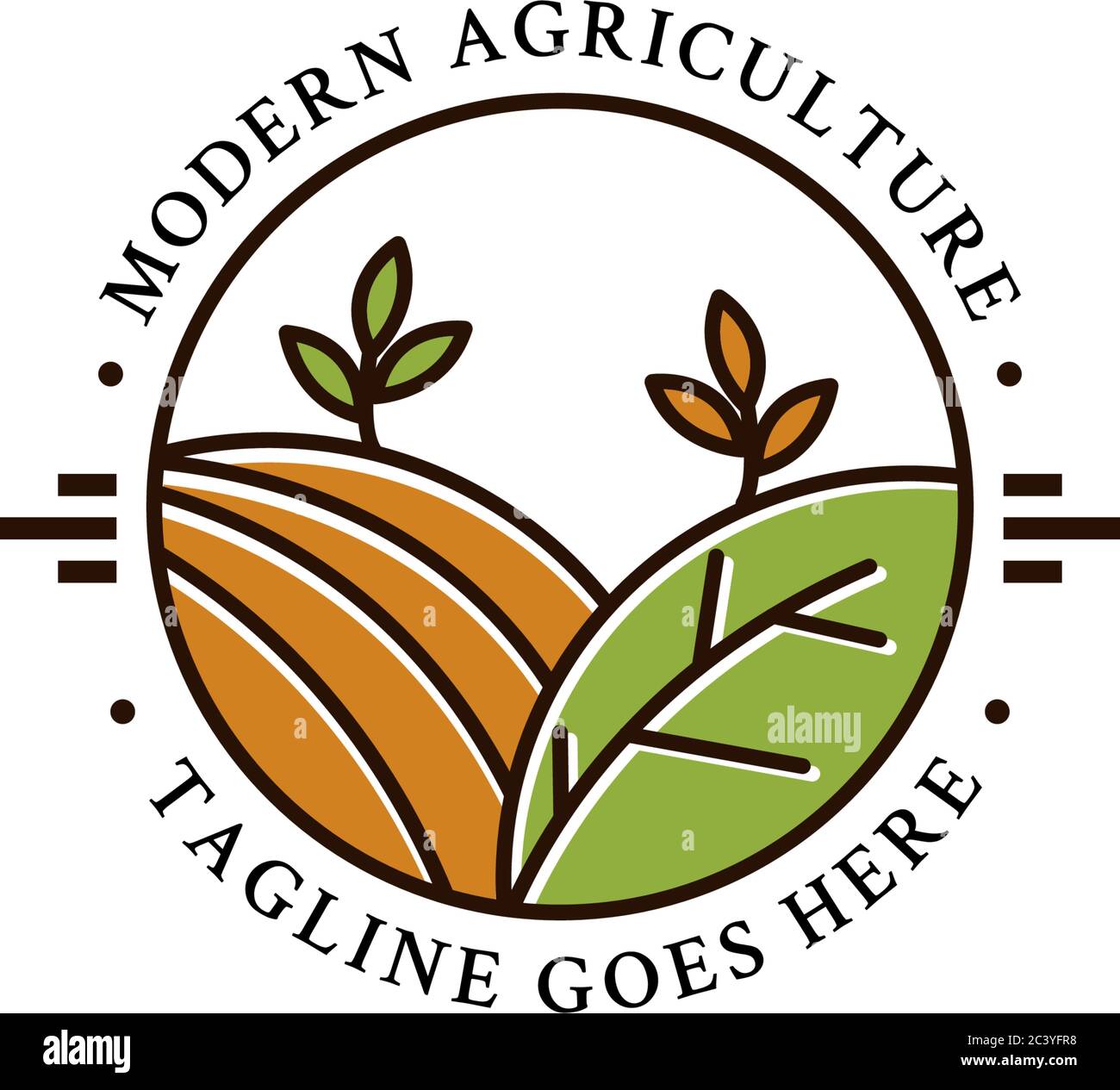 Design moderne du logo de l'agriculture, vecteur créatif du logo de l'exploitation Illustration de Vecteur