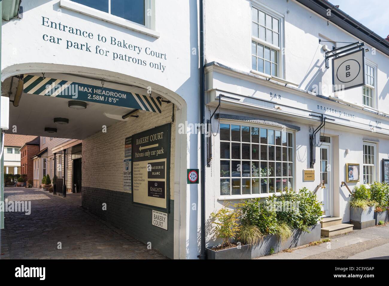 Restaurant français Brasserie blanc à Londres End, Beaconsfield, Bucks, Angleterre, Royaume-Uni Banque D'Images