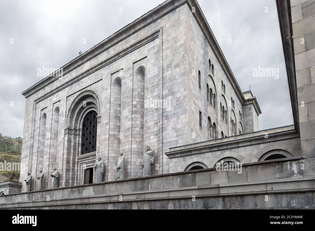 Bibliothèque Matenadaran, alias, Institut Mashtots de Mesrop, anciens manuscrits, Erevan, Arménie Banque D'Images