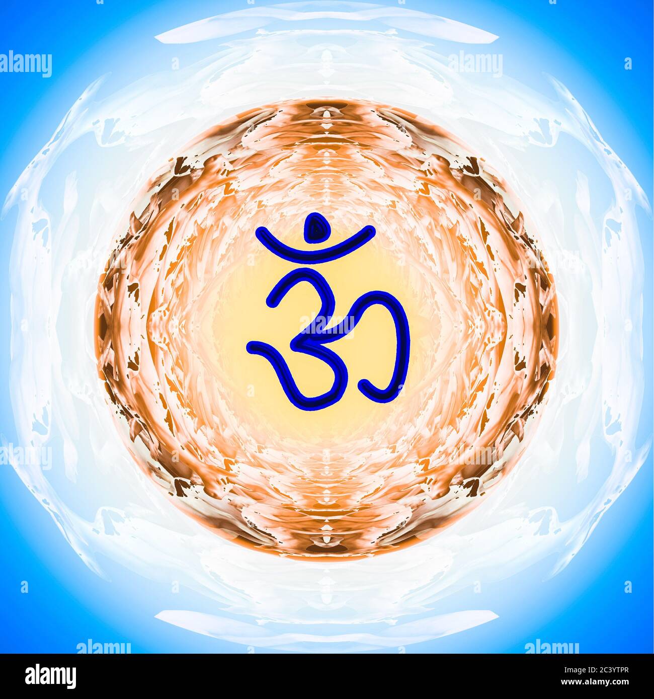 méditation avec l'énergie du symbole om Banque D'Images