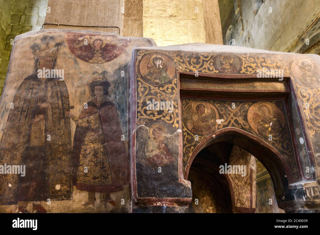 Un ciborium du XVIIe siècle sous lequel la robe de Jésus aurait été enterrée, la cathédrale Svetitskhoveli littéralement la cathédrale de la pilule vivante Banque D'Images