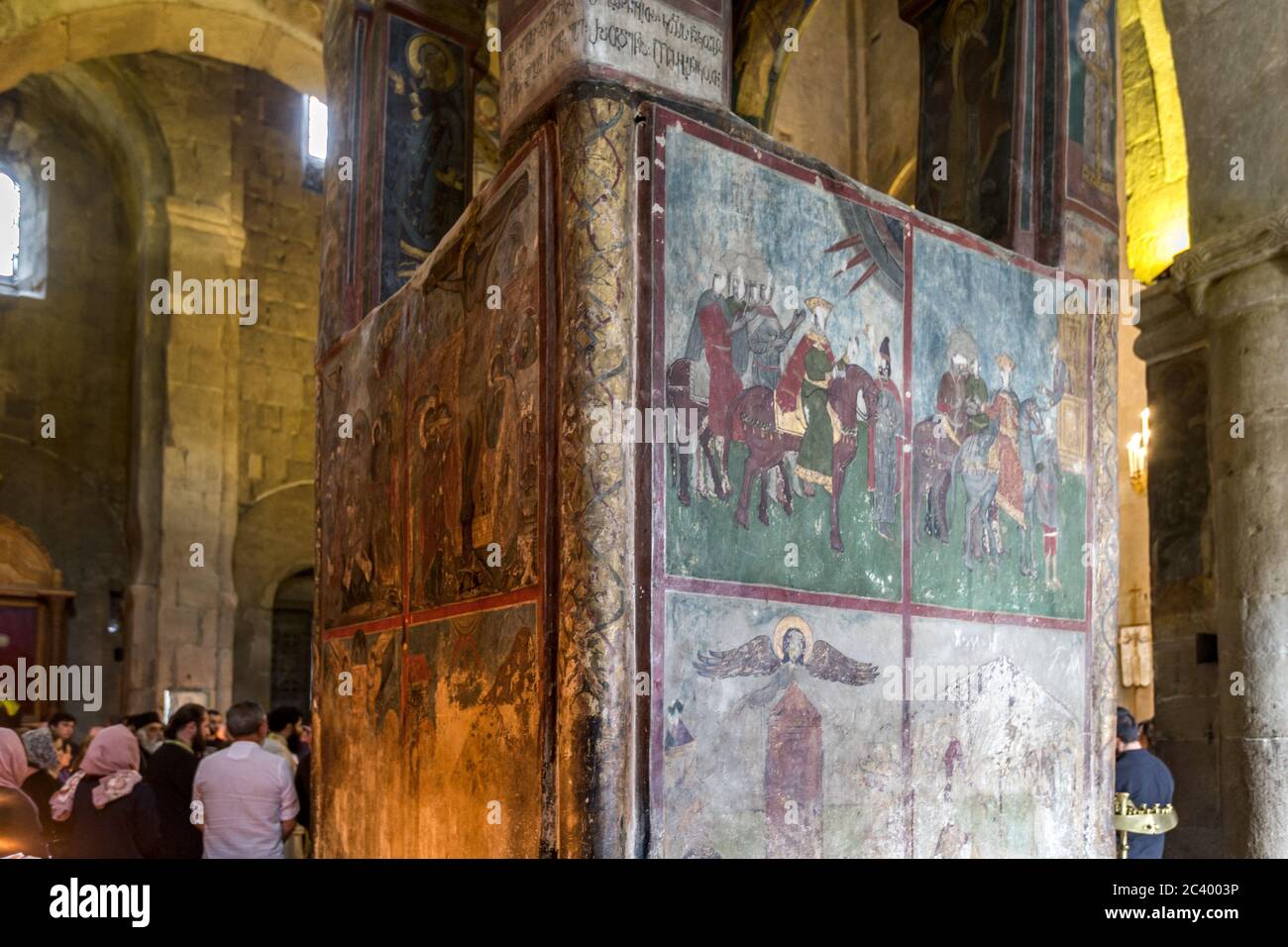 Un ciborium du XVIIe siècle sous lequel la robe de Jésus aurait été enterrée, la cathédrale Svetitskhoveli littéralement la cathédrale de la pilule vivante Banque D'Images
