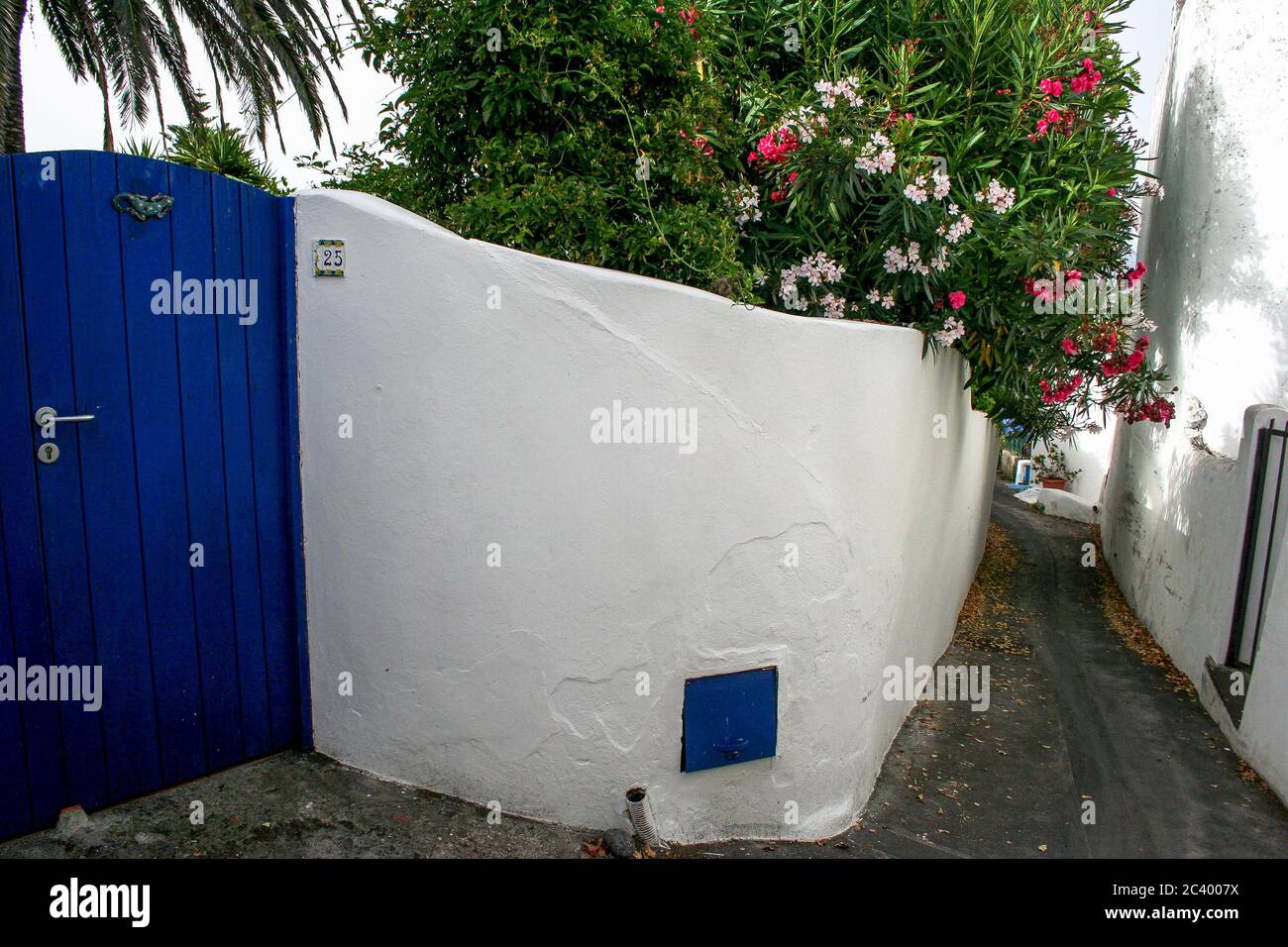 Stromboli île architecture populaire. Îles Eoliennes en Sicile (Italie) Banque D'Images