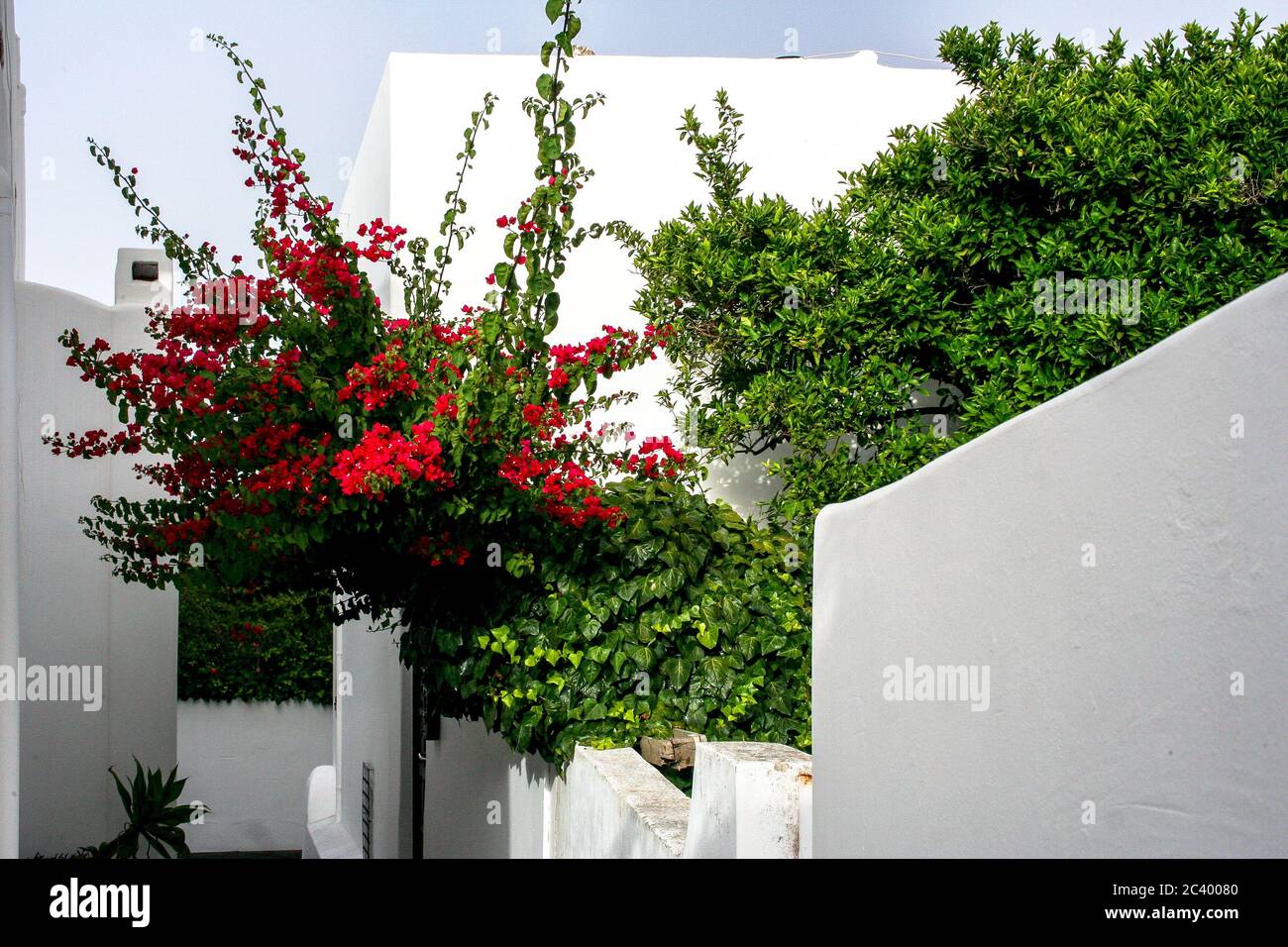 Stromboli île architecture populaire. Îles Eoliennes en Sicile (Italie) Banque D'Images