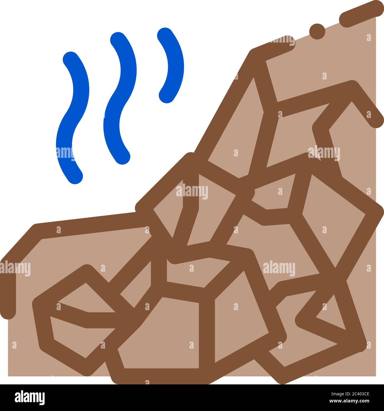 illustration du contour vectoriel de l'icône de réduction de montagne Illustration de Vecteur