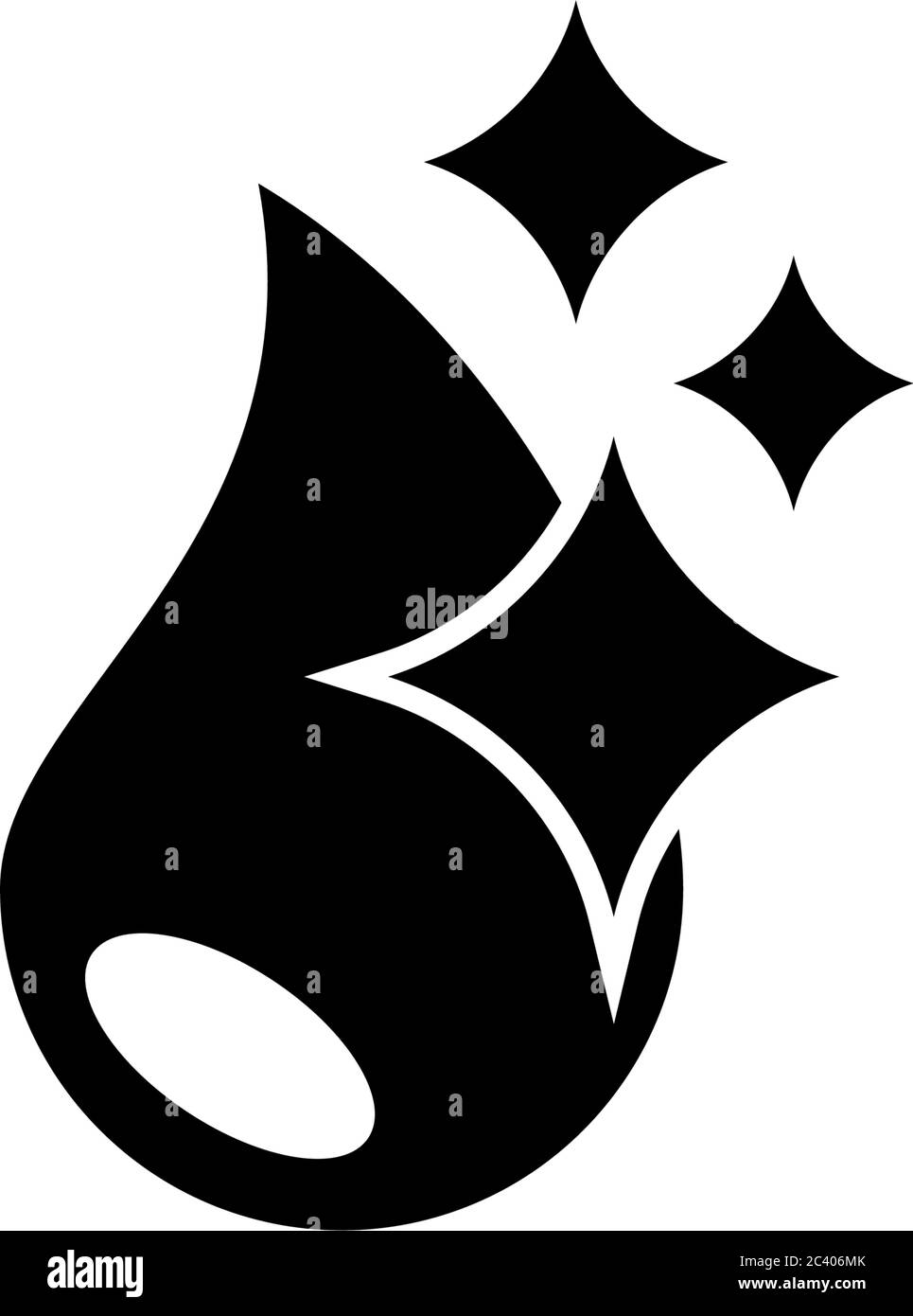 Goutte d'eau pure, goutte d'eau Crystal. Illustration de l'icône vecteur plat. Symbole noir simple sur fond blanc. Goutte d'eau pure, goutte d'eau Crystal s Illustration de Vecteur