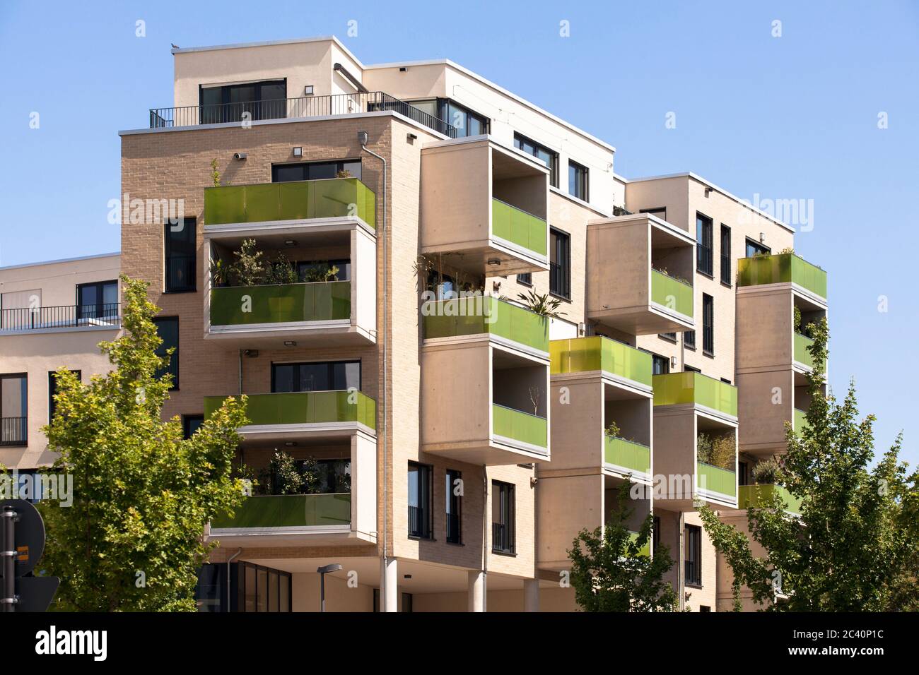 Le bâtiment 55 Frames sur la rue tel-Aviv, Cologne, Allemagne. Die Wohnanlage 55 Frames an der tel-Aviv-Strasse, Koeln, Allemagne. Banque D'Images