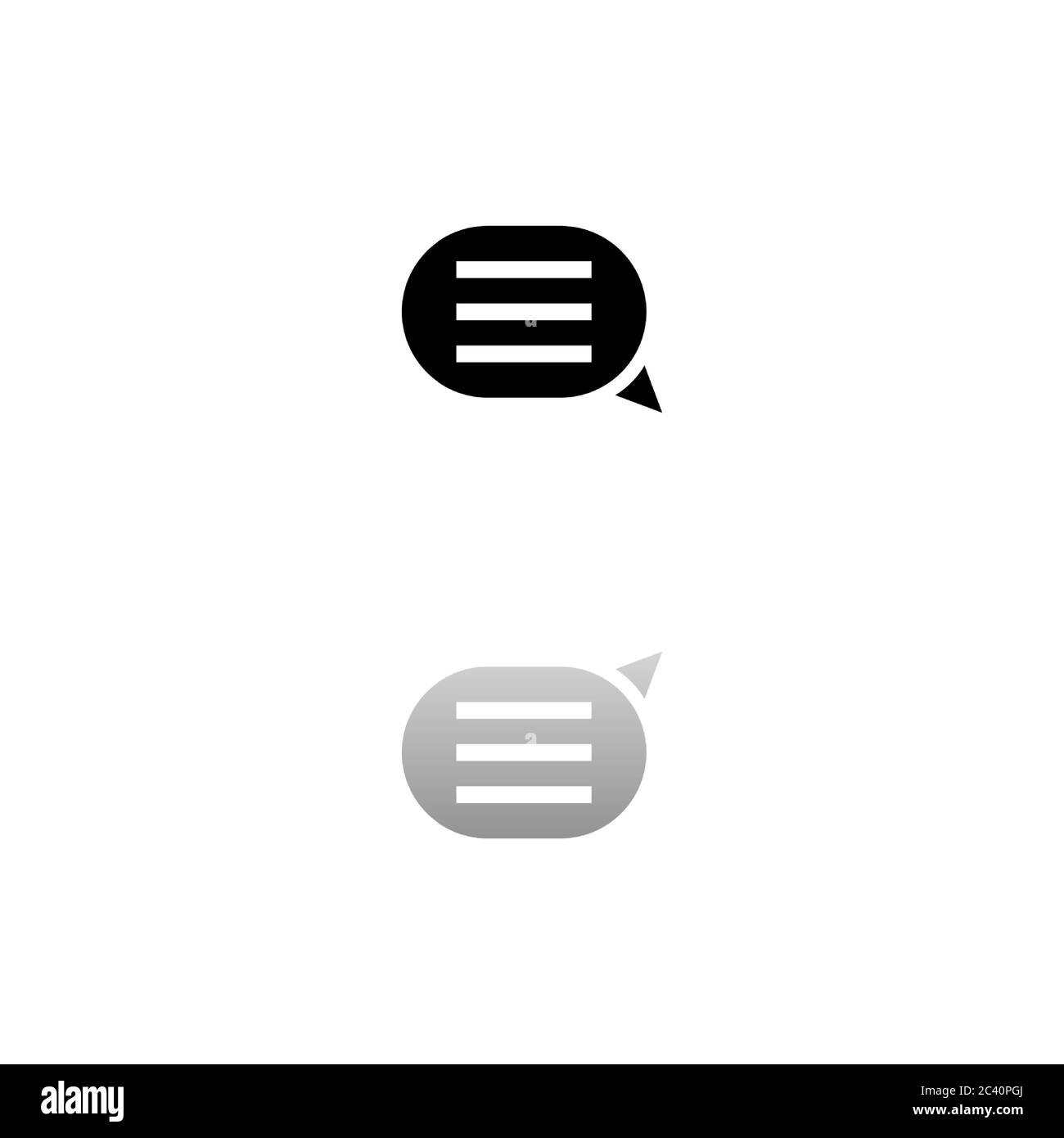 Chat Symbole Noir Sur Fond Blanc Illustration Simple Icone Vecteur Plat Ombre De Reflexion Miroir Peut Etre Utilise Dans Logo Web Mobile Et Ui Ux Pr Image Vectorielle Stock Alamy