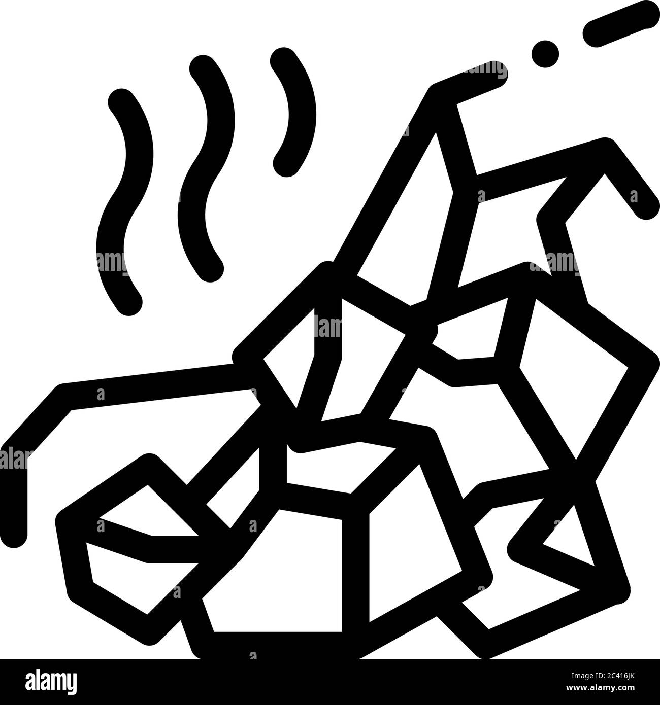 illustration du contour vectoriel de l'icône de réduction de montagne Illustration de Vecteur