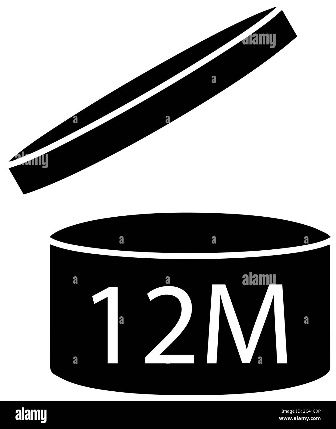 Symbole cosmétiques PAO, symbole période après ouverture, meilleur avant dans les mois, illustration vectorielle Banque D'Images