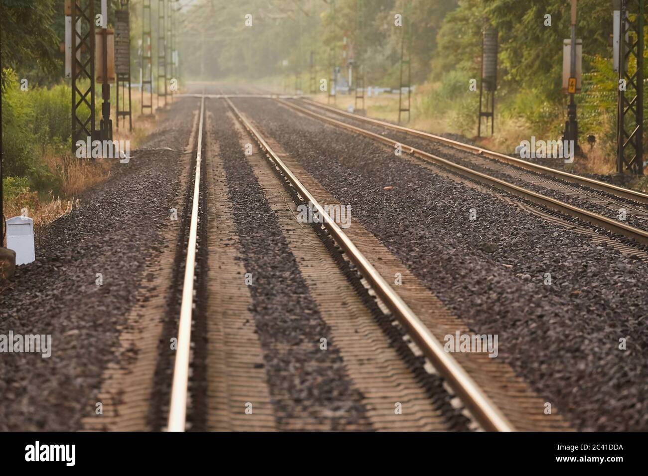 Rames de trains en plein soleil Banque D'Images