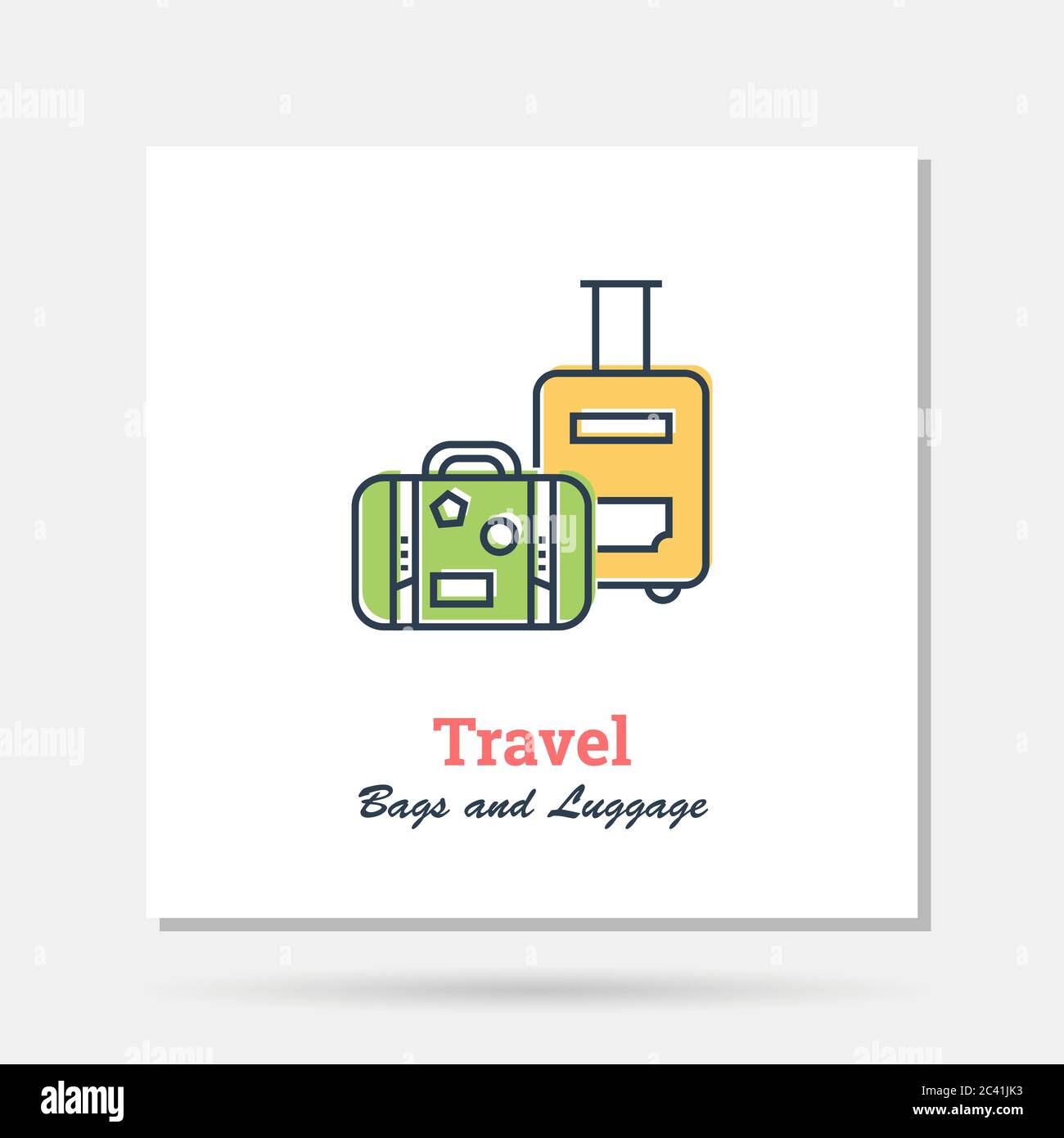 Exemple de logo de compagnie simple Vector - sac et bagages Illustration de Vecteur