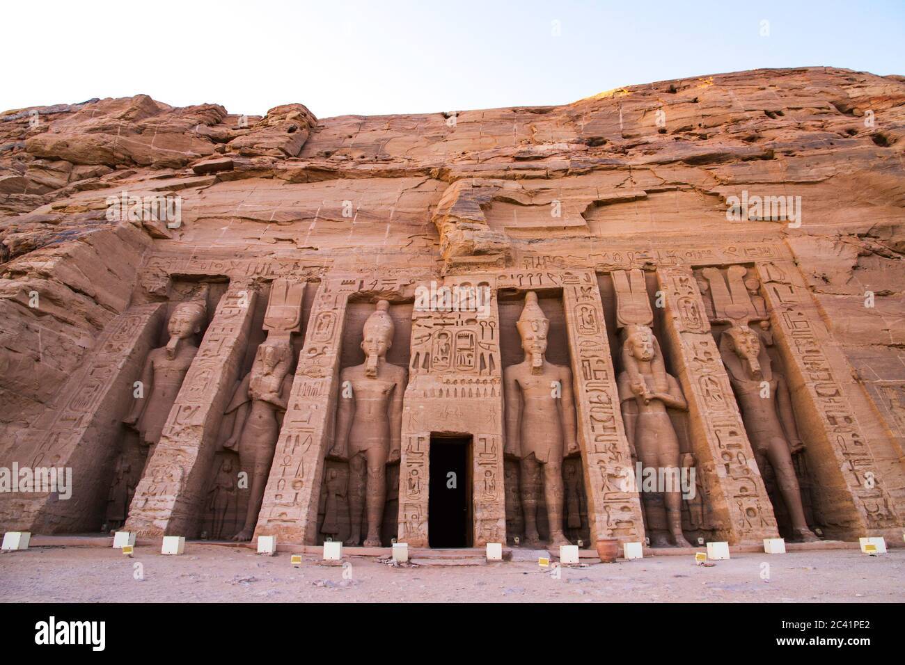 Temple d'Abou Simbel, site classé au patrimoine mondial de l'UNESCO, Assouan, Égypte. Banque D'Images