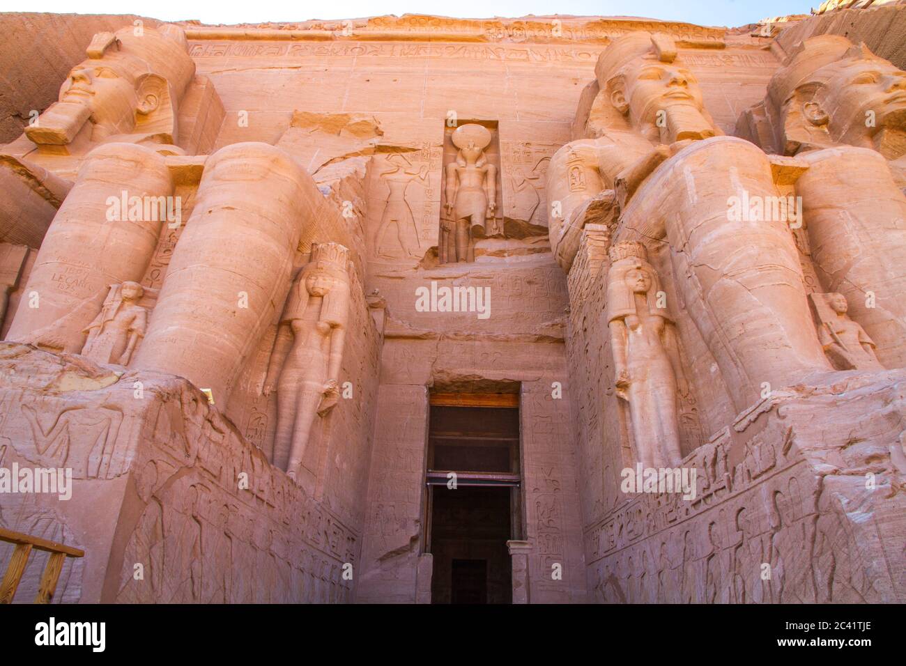 Temple d'Abou Simbel, site classé au patrimoine mondial de l'UNESCO, Assouan, Égypte. Banque D'Images