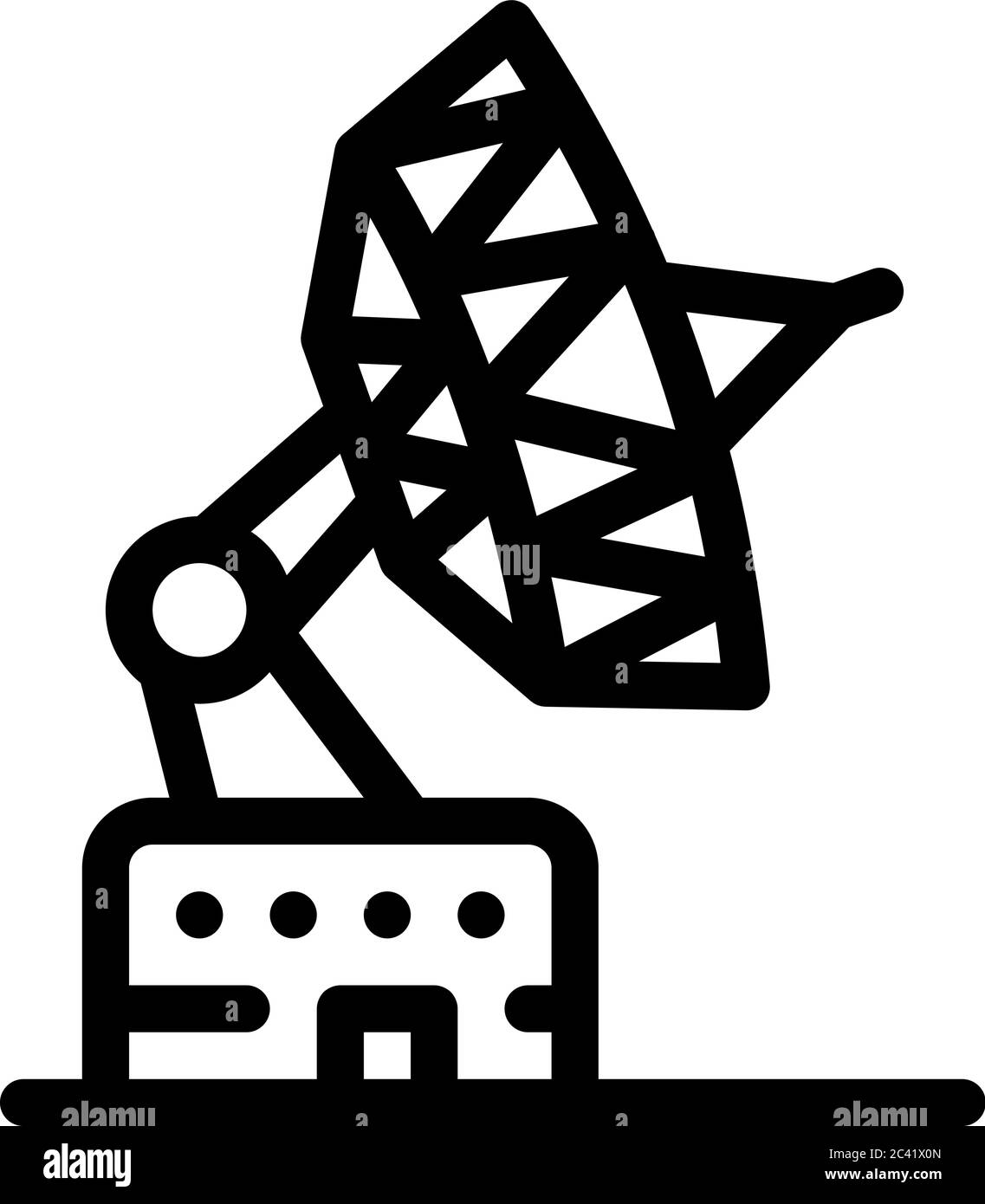 illustration du contour vectoriel de l'icône du radar de navigation aérienne Illustration de Vecteur