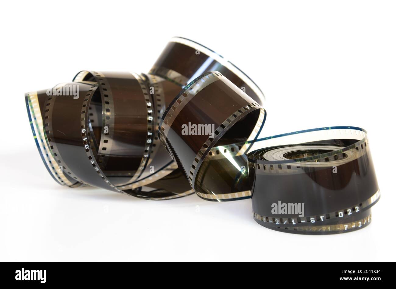 Bande de film devant un fond blanc Banque D'Images