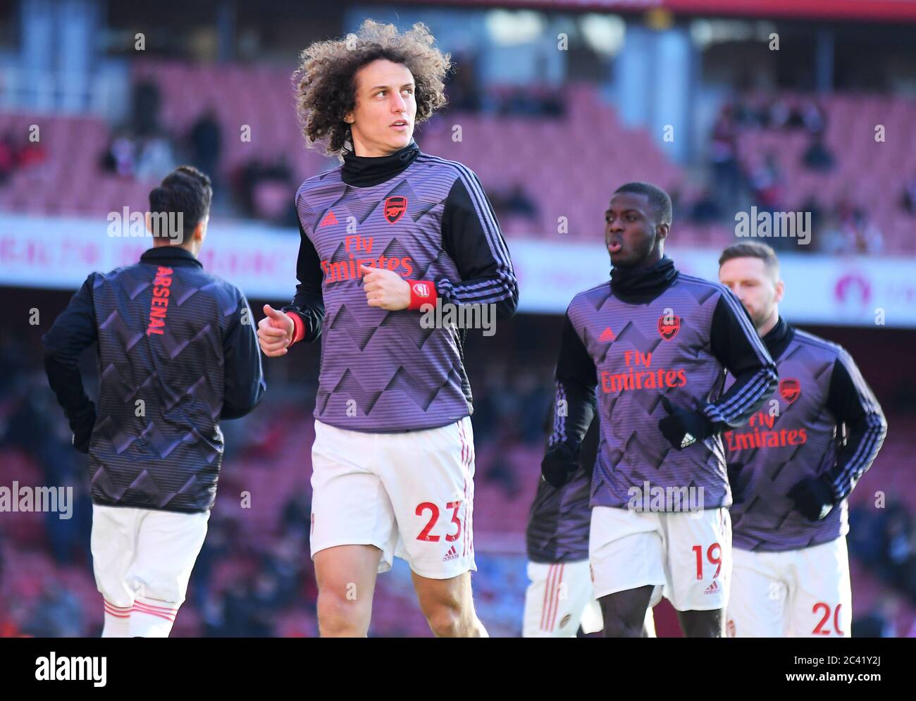 Londres, Angleterre - le 18 janvier 2020 : David Luiz d'Arsenal en photo avant de l'2019-2020 Premier League match entre Arsenal FC et de Sheffield United FC à l'Emirates Stadium. Banque D'Images