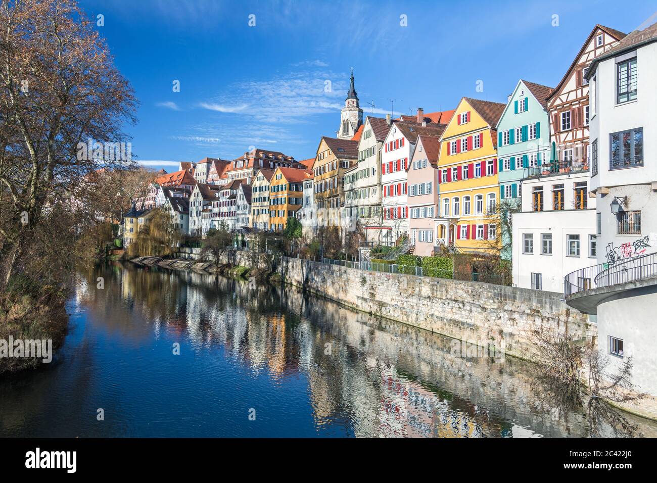 Beaux bâtiments historiques de la vieille ville de Tübingen, Allemagne Banque D'Images