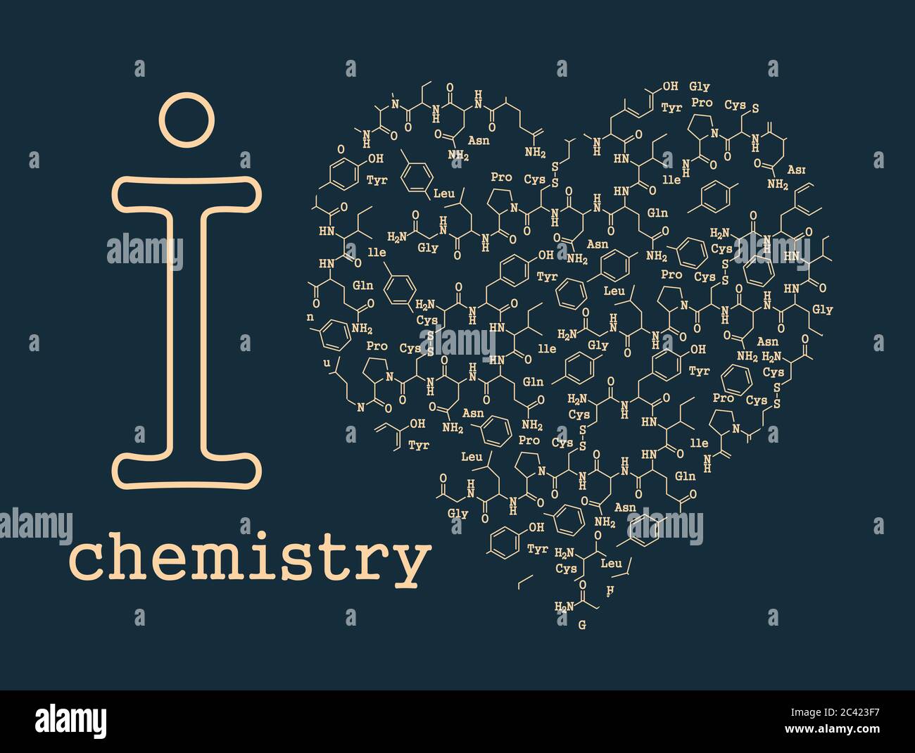 Illustration vectorielle stylisée sur le thème de l'amour de la chimie Illustration de Vecteur