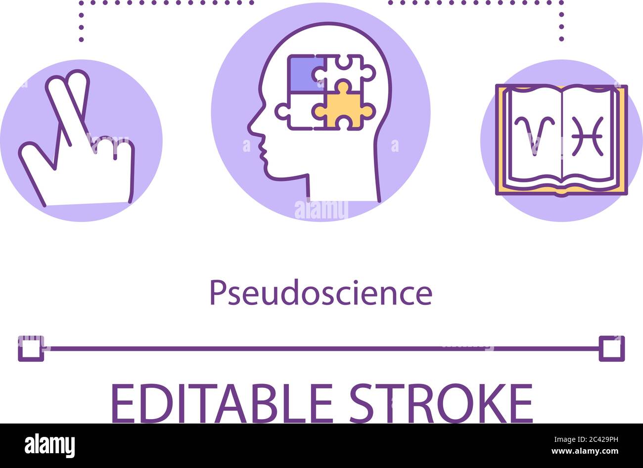 Pseudo-science concept icône Illustration de Vecteur