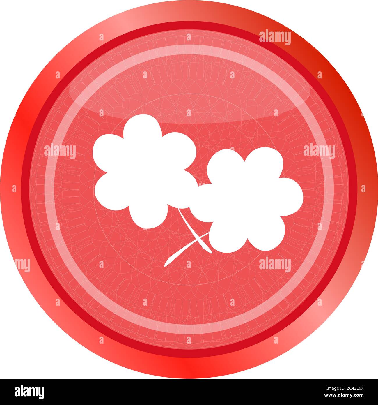 Web App fleur bouton icône brillant . Télévision signe isolé sur fond blanc Banque D'Images