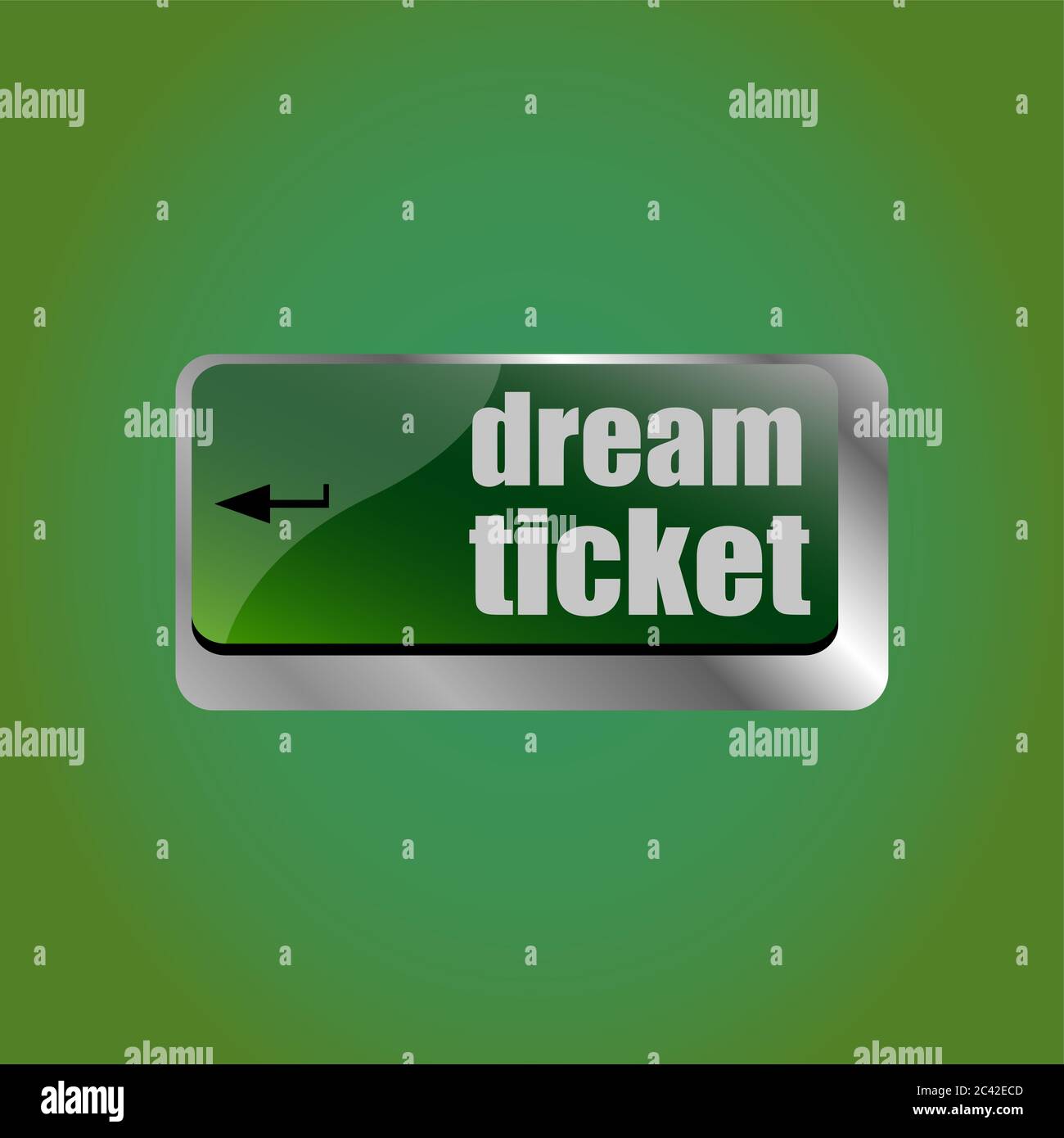 Ticket de rêve sur une touche de clavier d'ordinateur bouton Banque D'Images