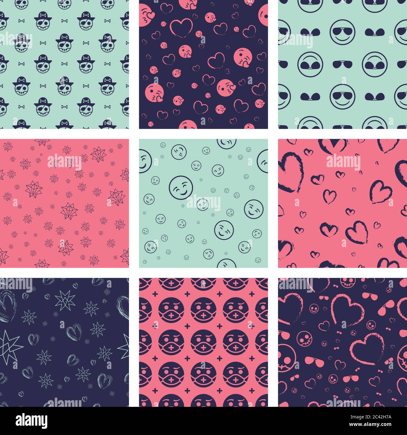 9 motifs sans couture Illustration de Vecteur
