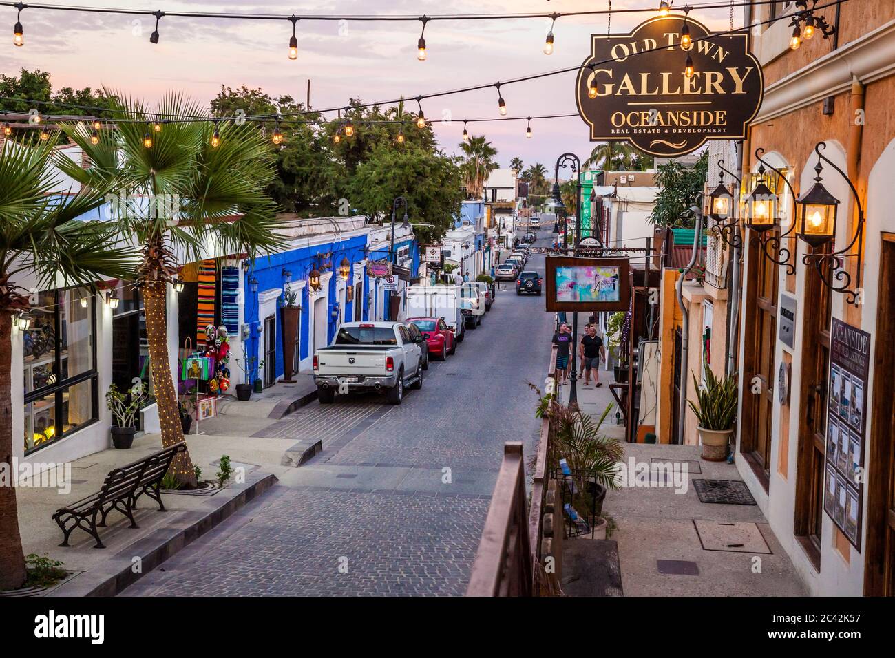 Alvaro Obregon, une rue au coeur de San Jose del Cabo où il ya une communauté artistique animée, BCS, Mexique. Banque D'Images