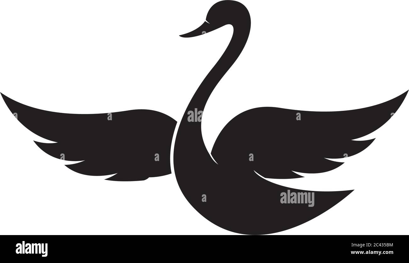 Logo Swan modèle modèle illustration d'icône vectorielle Illustration de Vecteur