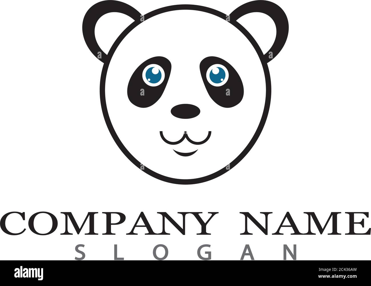 Modèle de logo Panda dessin d'illustration d'icône vectorielle Illustration de Vecteur
