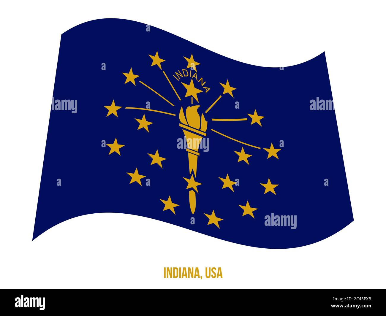 L'état de l'Indiana (USA) Drapeaux Vector Illustration sur fond blanc. Drapeau des États-Unis d'Amérique. Illustration de Vecteur