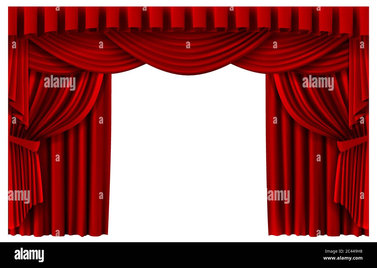 Rideau rouge. Toile de fond réaliste de scène de théâtre, rideaux ...