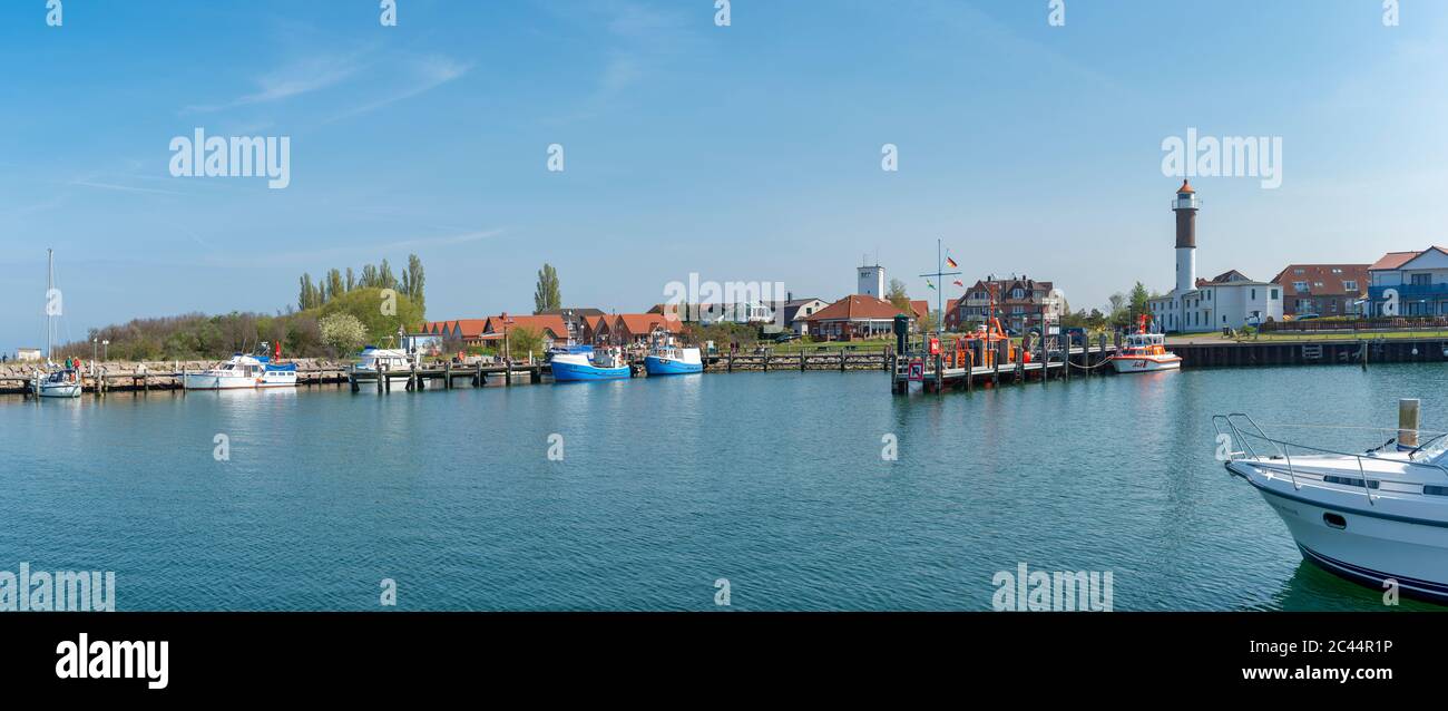 Allemagne, Mecklembourg-Poméranie-Occidentale, Île de Poel, Timmendorf, port, panorama Banque D'Images