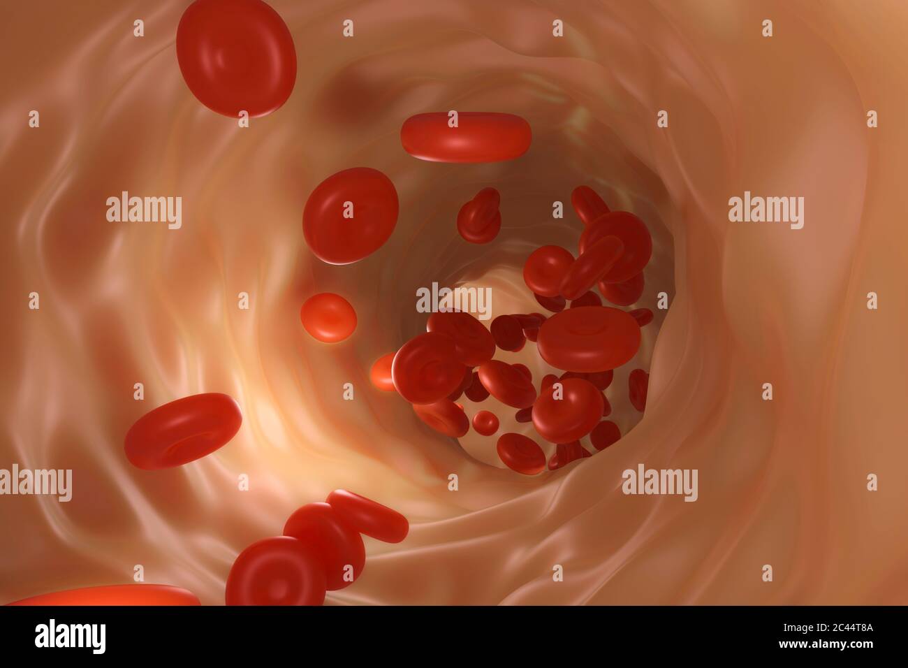 Illustration 3D des globules rouges dans le sang Banque D'Images