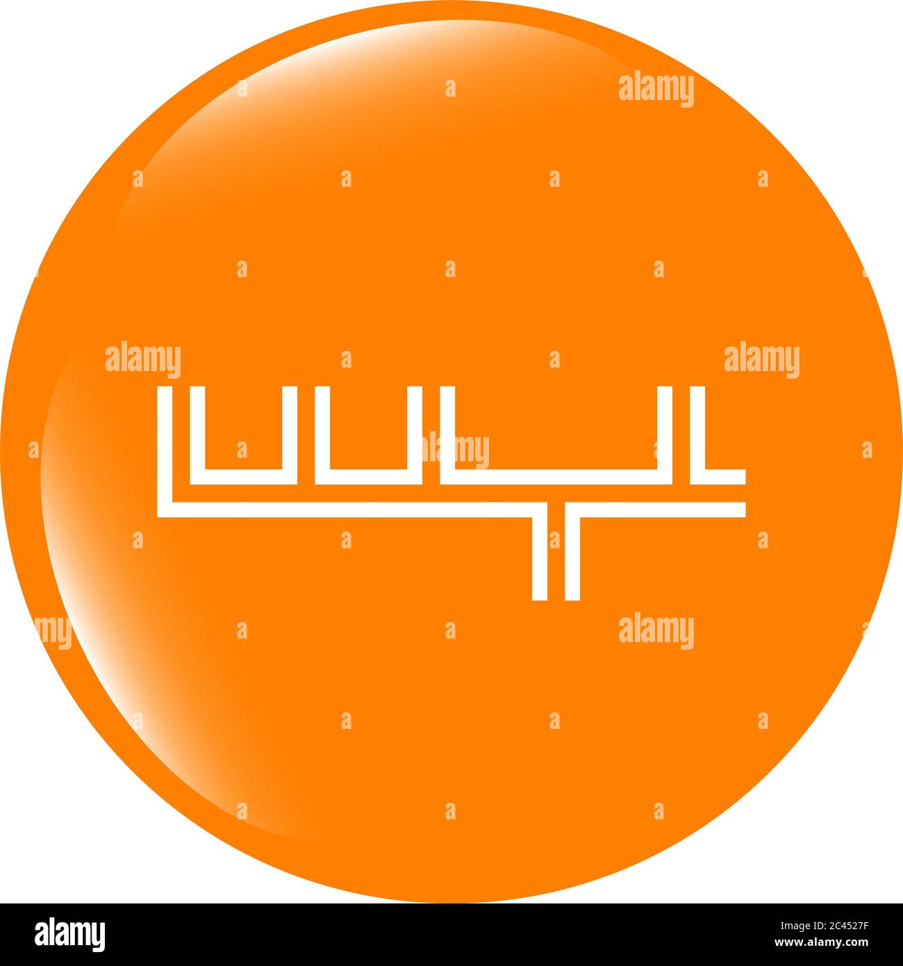 Icône Apps. abstract signe sur le bouton web isolated on white Banque D'Images